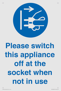 Please switch this appliance off at the socket when not in use
